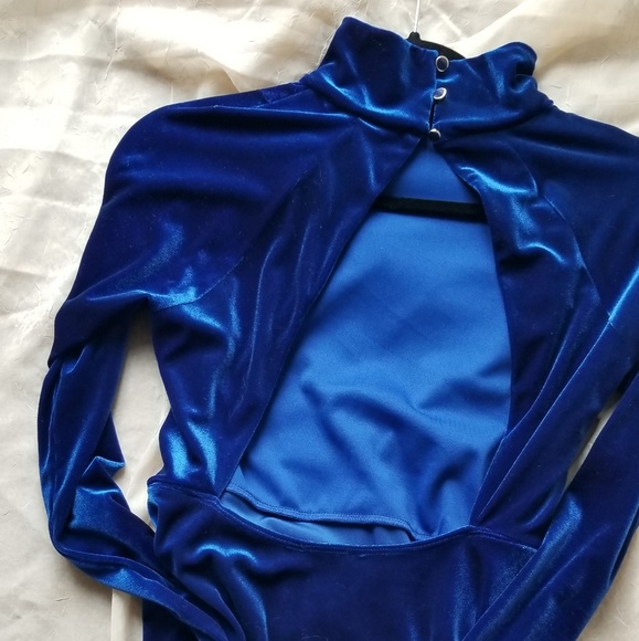 Sold Nastygal Velour Gown backless Xs - Picture 3 of 4